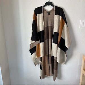 Do Everything In Love Plaid Poncho Shawl